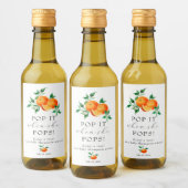 schatje | Oranje Baby shower Favor Wine Wijn Etiket (Flessen)