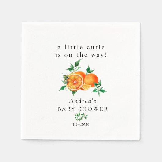 schatje | ORANJE BABY SHOWER Servet (Voorkant)