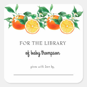schatje Oranje citrusvruchten Boeketiket Vierkante Sticker