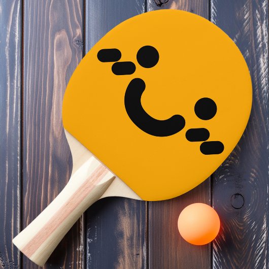 Schatje Smiley Gezicht Oranje Ping Pong Batje