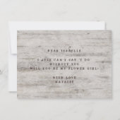 Schatje Wees ons Bloemenmeisje-voorstel Kaart (Achterkant)