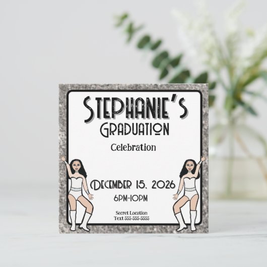 Schatje Witte Zilveren Danser: #2 Kaart (Staand voorkant)