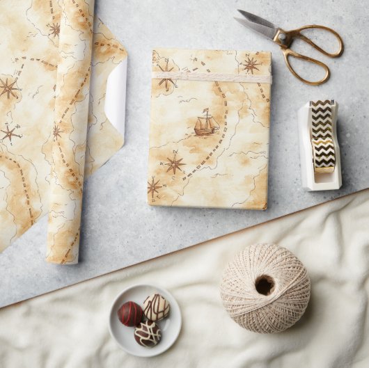 Schatkaart Eiland Verjaardag Cadeaupapier (Crafts)