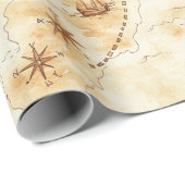 Schatkaart Eiland Verjaardag Cadeaupapier (Rol Hoek)