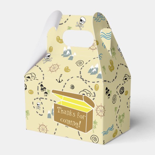 Schatkaart en Borst Bedankt voor Coming Bedankdoosjes (Voorkant Zijde)