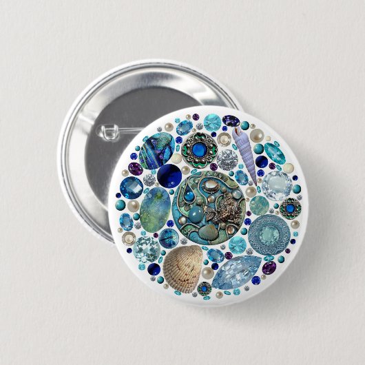 Schatkist 1 van Mermaid Ronde Button 5,7 Cm (Voorkant /achterkant)