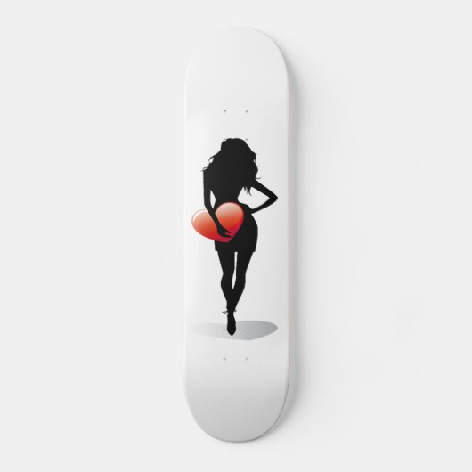 Schatkist jonge vrouw met hart skateboard (Voorkant)
