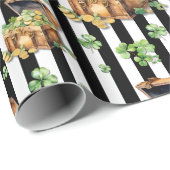 Schatkist Klassiek Zwart Wit Gestreept Cadeaupapier (Rol Hoek)