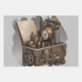 Schatkist met tandwielen inpakpapier vel (Voorkant 2)