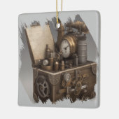 Schatkist met tandwielen keramisch ornament (Links)