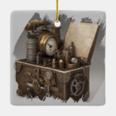 Schatkist met tandwielen keramisch ornament (Achterkant)