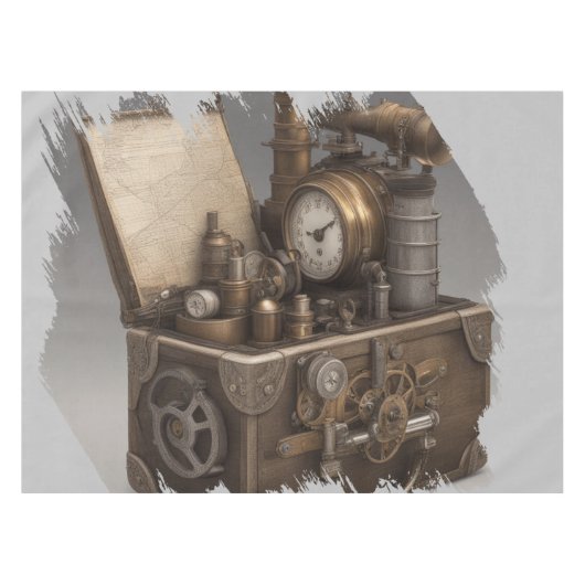 Schatkist met tandwielen tafelkleed (Voorkant (Horizontaal))