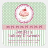  schatkistkoekjes bakkerijpootikels vierkante sticker (Voorkant)