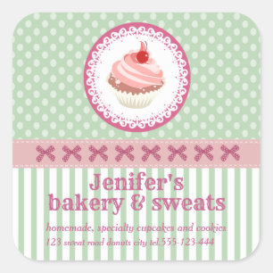 schatkistkoekjes bakkerijpootikels vierkante sticker