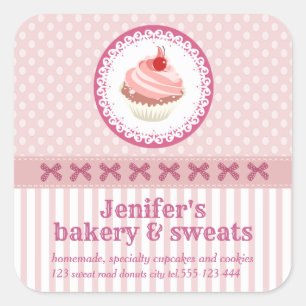 schatkistkoekjes bakkerijpootikels vierkante sticker