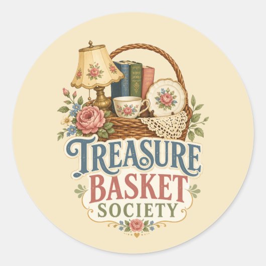 Schatmandsociteit Cottagecore Ronde Sticker (Voorkant)