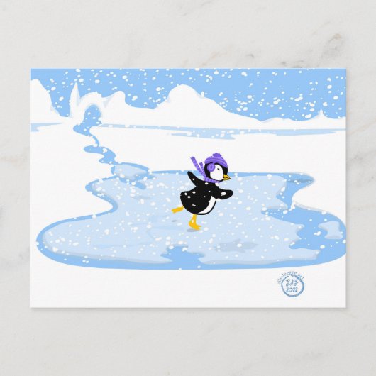 Schatpinguïn kerstmis feestdagenkaart (Voorkant)