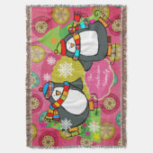 Schatpinguïns en kerstbomen deken (Voorkant Verticaal)