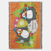 Schatpinguïns en kerstbomen deken (Voorkant Verticaal)