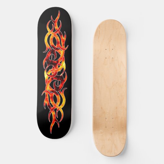 Schatplank "Flame On" Persoonlijk Skateboard (Voorkant)