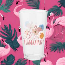 schatroze flamingo strandkunst glas