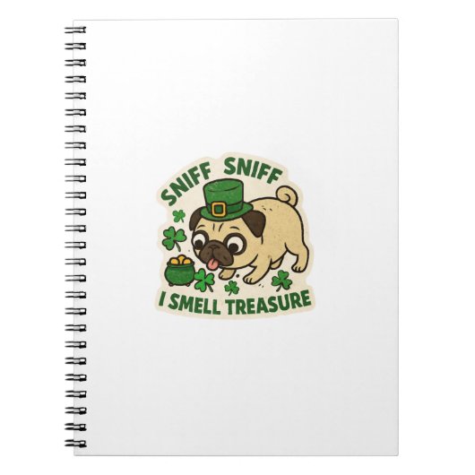 Schatruikende Pug St.Patrick's Day Notitieboek (Voorkant)