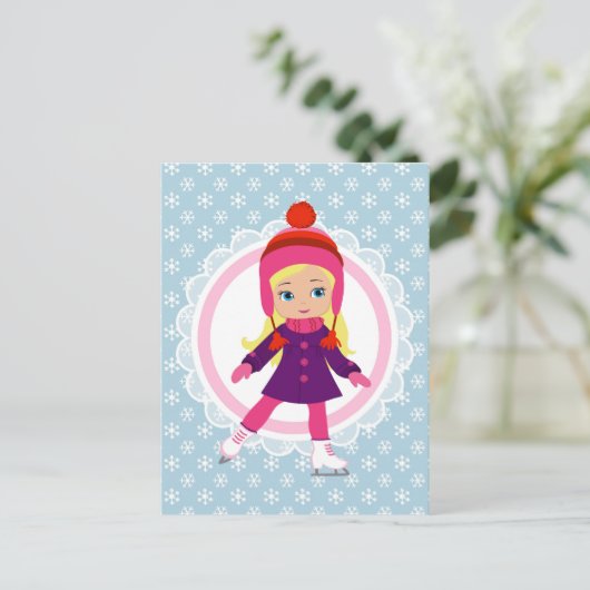 Schatser met klonen - wintersport briefkaart (Staand voorkant)