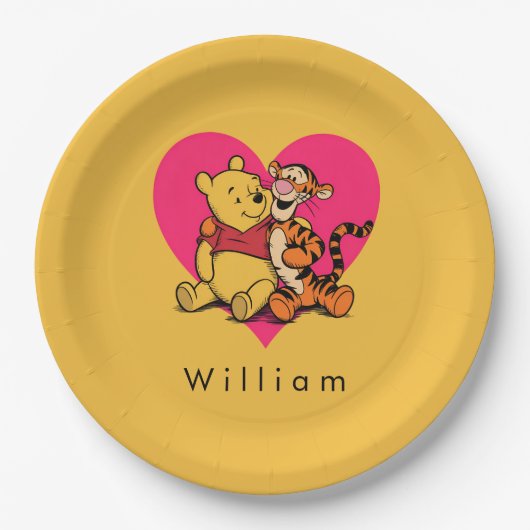 Schatte Winnie de Poeh & Tigger Papieren Bordje (Voorkant)