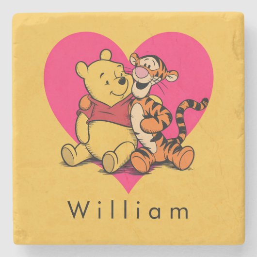 Schatte Winnie de Poeh & Tigger Stenen Onderzetter (Voorkant)