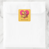 Schatte Winnie de Poeh & Tigger Vierkante Sticker (Tas)