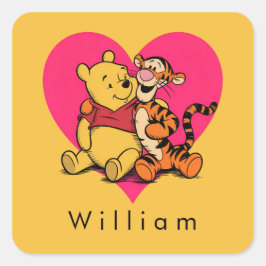 Schatte Winnie de Poeh & Tigger Vierkante Sticker