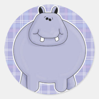 schattebaard hippo ronde sticker