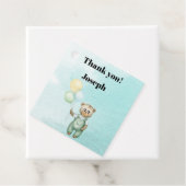 schatteboog groene achtergrond bedankjes labels (In situ)