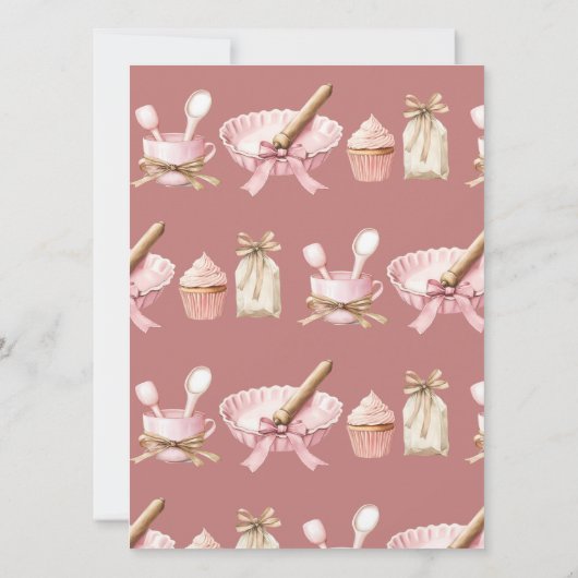 schattebout | Waterverf Roze Meisje Baby shower Kaart (Achterkant)