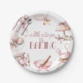 schattebout | Waterverf Roze Meisje Baby shower Papieren Bordje (Voorkant)