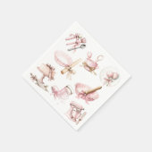 schattebout | Waterverf Roze Meisje Baby shower Servet (Hoek)