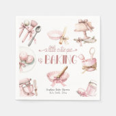 schattebout | Waterverf Roze Meisje Baby shower Servet (Voorkant)