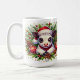 Schattelijk Kalf in Festieve Kerst Arrangement Koffiemok