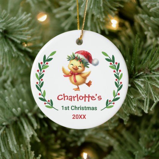 Schattelijke Aangepaste Baby's Eerste Kerstmis Fee Keramisch Ornament (Boom)