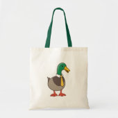 Schattelijke cartoon wilde eend met stropdas tote bag (Voorkant)