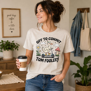 Schattelijke Eend Gaat Domme Stunts Uithalen Tri-Blend Shirt