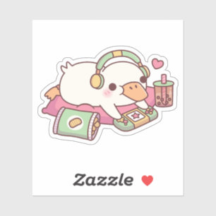 Schattelijke Eend Relax Gamer Sticker