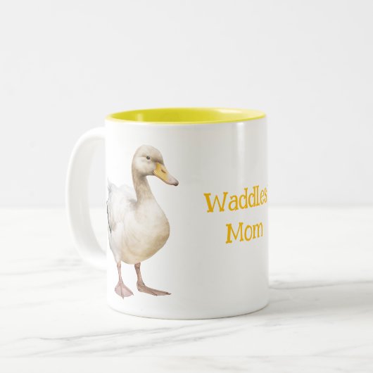 Schattelijke Eend Tweekleurige Koffiemok (Voorkant links)