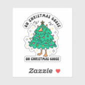 Schattelijke en grappige Kerstgans Sticker (Vel)