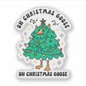Schattelijke en grappige Kerstgans Sticker (Voorkant)