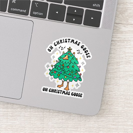Schattelijke en grappige Kerstgans Sticker (Detail)
