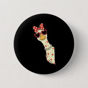 Schattelijke Gans Xoxo Wees Van Mij Gelukkige Vale Ronde Button 5,7 Cm