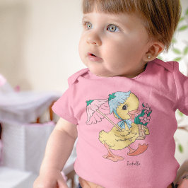 Schattelijke Gele Baby Eend in Lente Pasen Romper