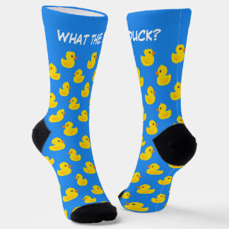 Schattelijke Gele Eend What The Duck Humor Sokken