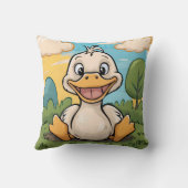 Schattelijke grappige kleine cartoon eend gelukkig kussen (Achterkant)